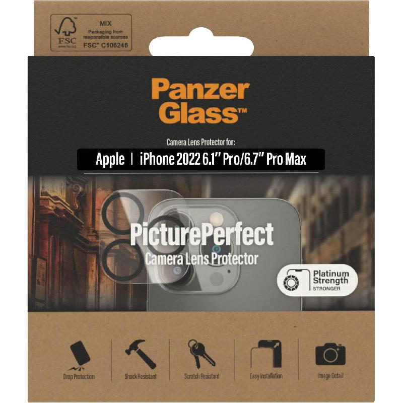 PanzerGlass PicturePerfect Camera Lens Protector (Full Frame) Smartphone Camera Accessory, for iPhone 14 Pro/iPhone 14 Pro Max, Black