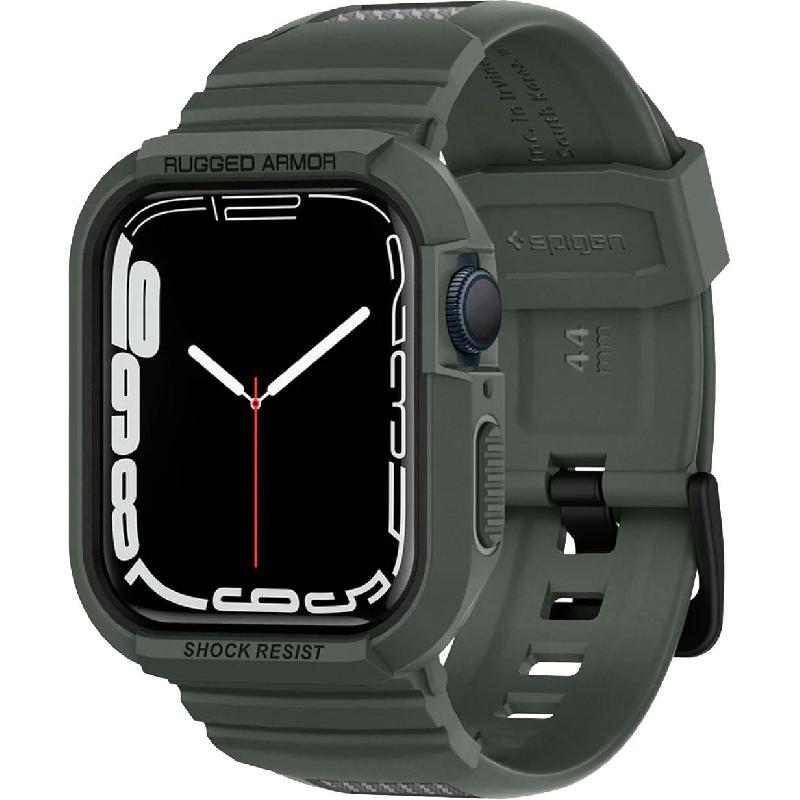 Spigen Rugged Armor Pro Smartwatch Fit Case, for Apple Watch SE 44 2nd Gen/Watch Series 7 45/Watch Series 6 44, Military Green