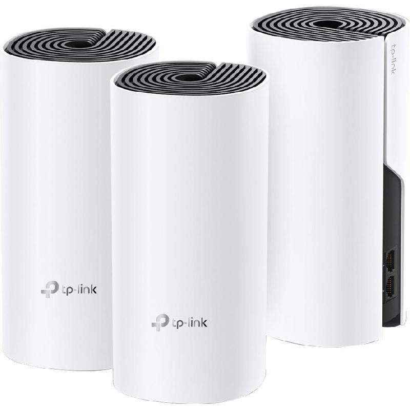 TP-Link Deco M4 (3-pack) Whole Home Mesh Wi-Fi, Wireless AC (802.11ac), Dual Band (2.4 GHz/5 GHz), up to 100 Devices, 2 Port (GbE-LAN/GbE-WAN), White