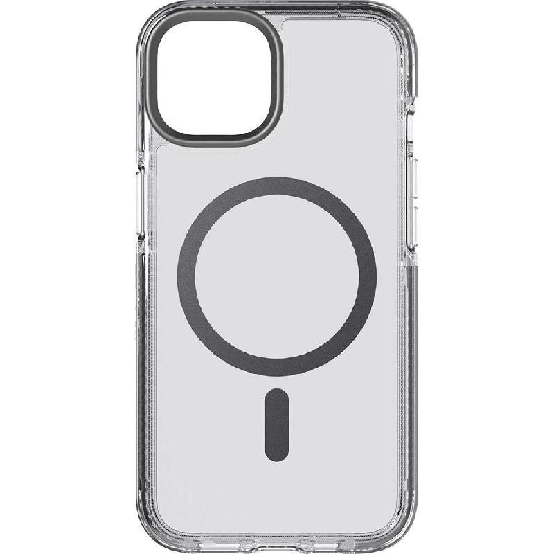 Tech21 EvoCrystal Back Cover Mobile Case with MagSafe, for iPhone 14, Graphite Black