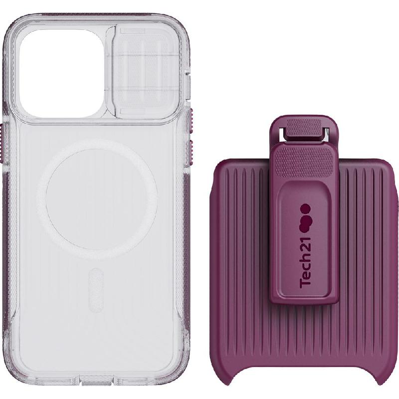 Tech21 EvoMax Back Cover Mobile Case with MagSafe, for iPhone 14 Pro Max, Frosted Purple