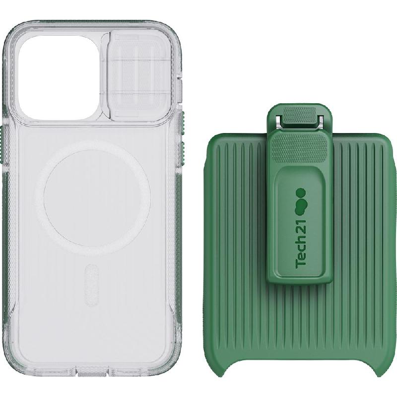 Tech21 EvoMax Back Cover Mobile Case with MagSafe, for iPhone 14 Pro Max, Frosted Green
