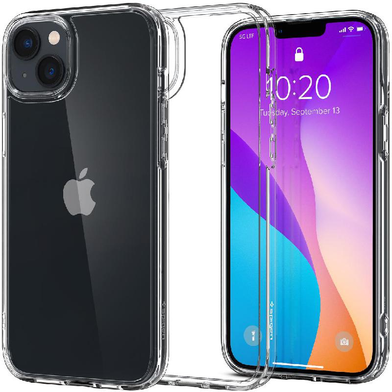 Spigen Crystal Hybrid Back Cover Mobile Case, for iPhone 14 Plus, Crystal Clear