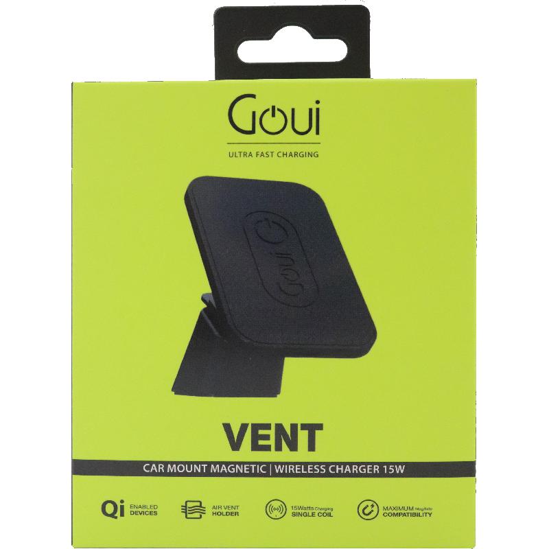 Goui VENT Car Mount Magnetic Wireless Charger Smartphone Car Accessory, for iPhone 13 mini/iPhone 13/iPhone 13 Pro/iPhone 13 Pro Max/iPhone 12 Pro, Black
