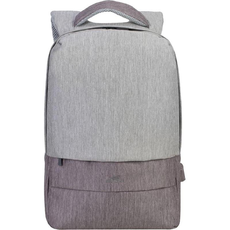 Rivacase Prater Anti-theft Laptop Backpack, for 15.6" (Device), Grey/Khaki