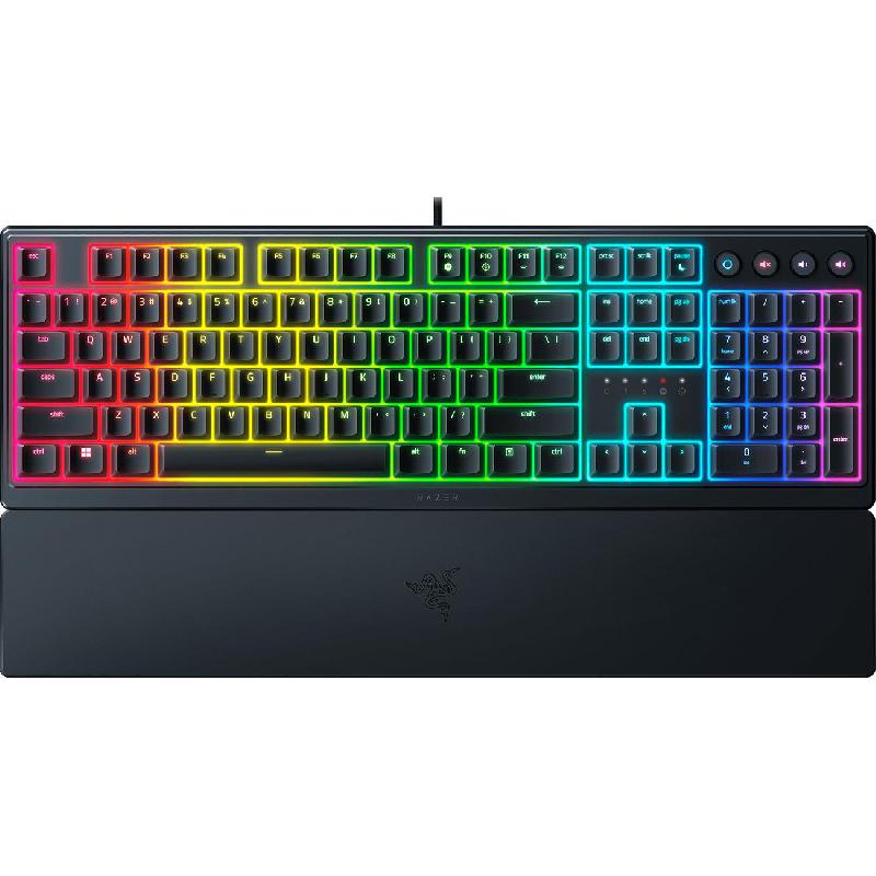 Razer Ornata V3 Low Profile Membrane Switch with Rest (US Layout) Gaming Keyboard, Wired, for Laptop/Desktop Computer/Gaming Desktop Computer/CPU Windows OS, Black