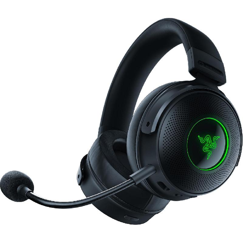 Razer Kraken V3 Pro Chroma RGB Gaming Headset, Wireless/Wired (Optional), USB (Charging), Detachable Microphone, Black