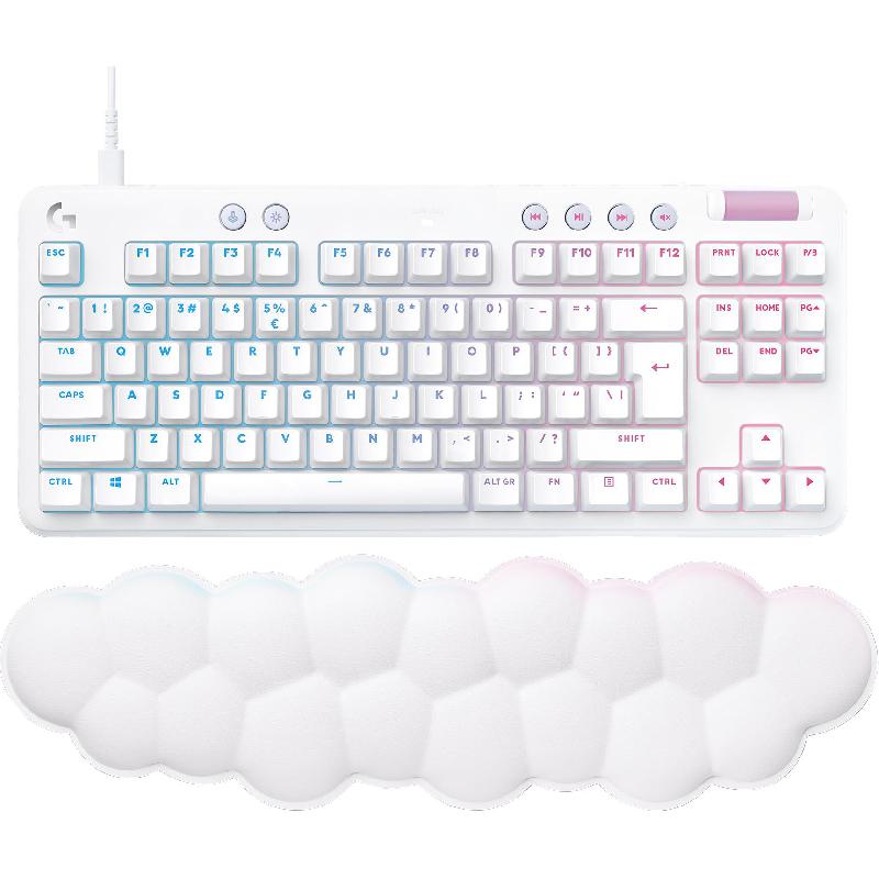 Logitech G713 Double Shot PBT Keycaps Gaming Keyboard, Wired, for Laptop/Desktop Computer/Gaming Desktop Computer/CPU Windows OS, White