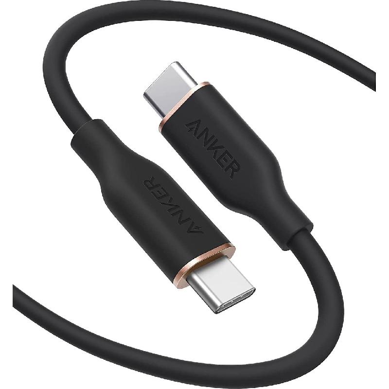 Anker PowerLine III Flow USB-C to USB-C Sync & Charge Cable, 6.00 ft ( 1.83 m ), Black