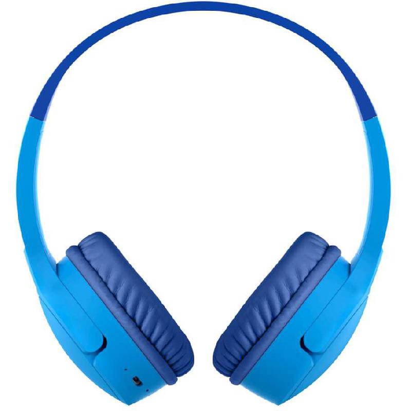 Belkin SoundForm Mini Kids On-Ear Headphones, Wired, 3.5 mm Connector, Built-in Microphone, Blue