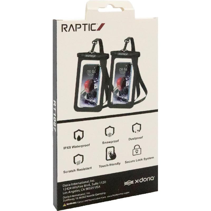 Raptic RT1087 Waterproof Case, Universal, for Devices up to 6.9", Black — 2