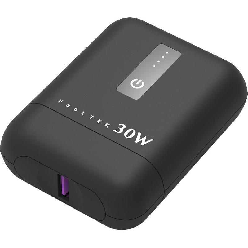 FeelTek Pico Pro Power Bank, Quick Charge, 10000 mAh, Dual USB (1X USB/1X USB-C), Black