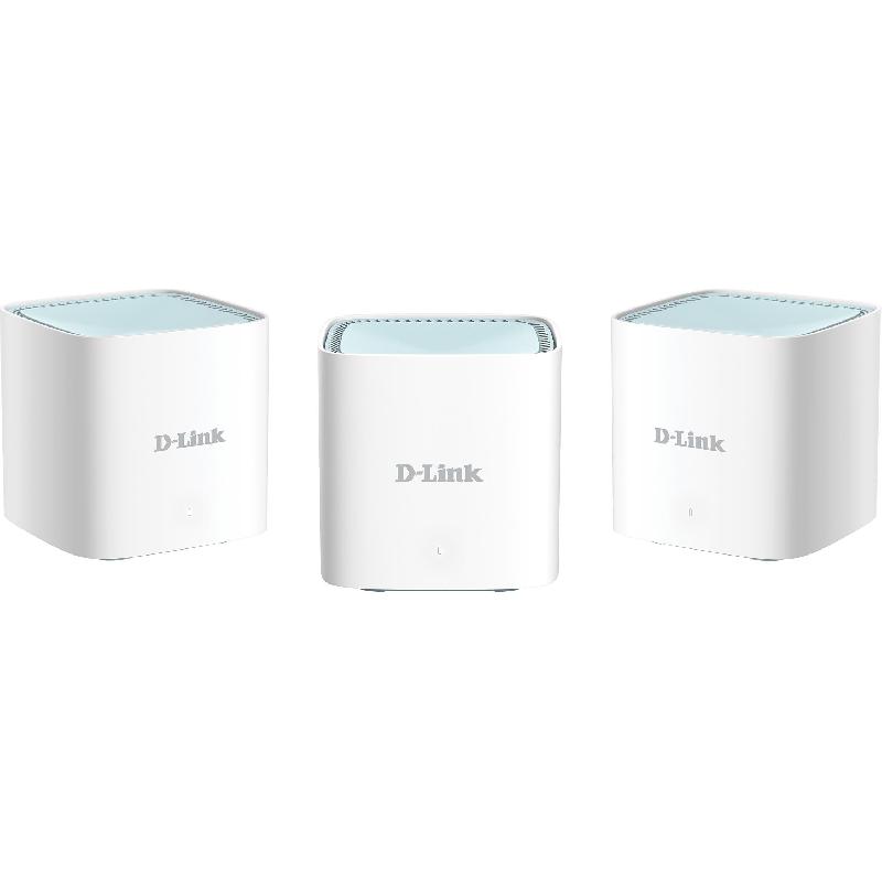 D-Link M15 AX1500 (3 Pack) Whole Home Mesh Wi-Fi, up to 1500 Mbps, Dual Band (2.4 GHz/5 GHz), Wi-Fi 6 (802.11ax), Single Port (LAN)/Single Port (WAN), 2 Port (GbE), White