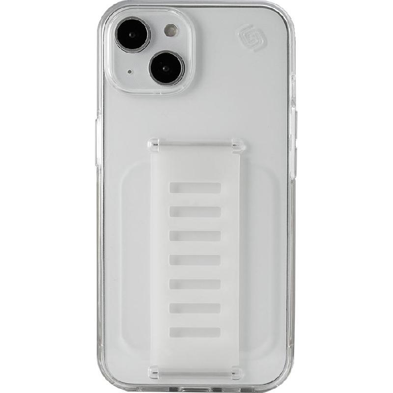 Grip2u Slim Back Cover Mobile Case with Strap, for iPhone 13/iPhone 14, Clear