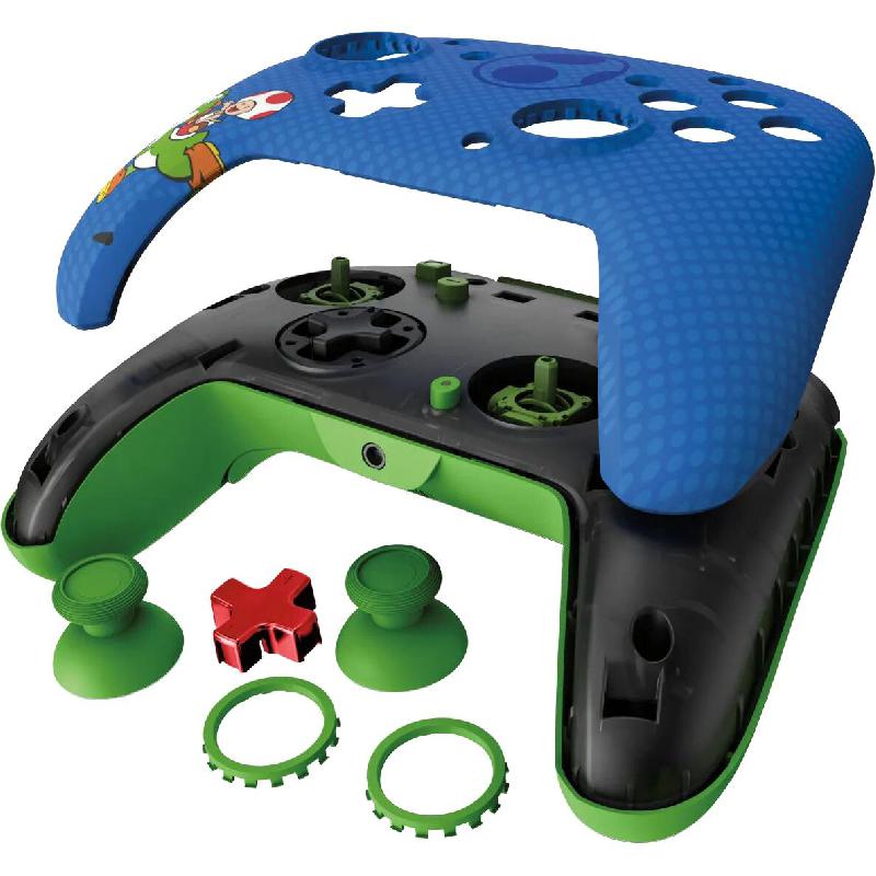 PDP Toad and Yoshi REMATCH Controller, Wired, for Nintendo Switch, Blue/Green