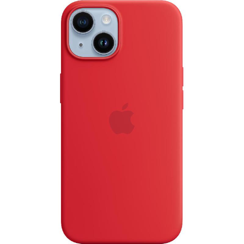 Apple Silicone Back Cover Mobile Case with MagSafe, for iPhone 14, (Product) Red
