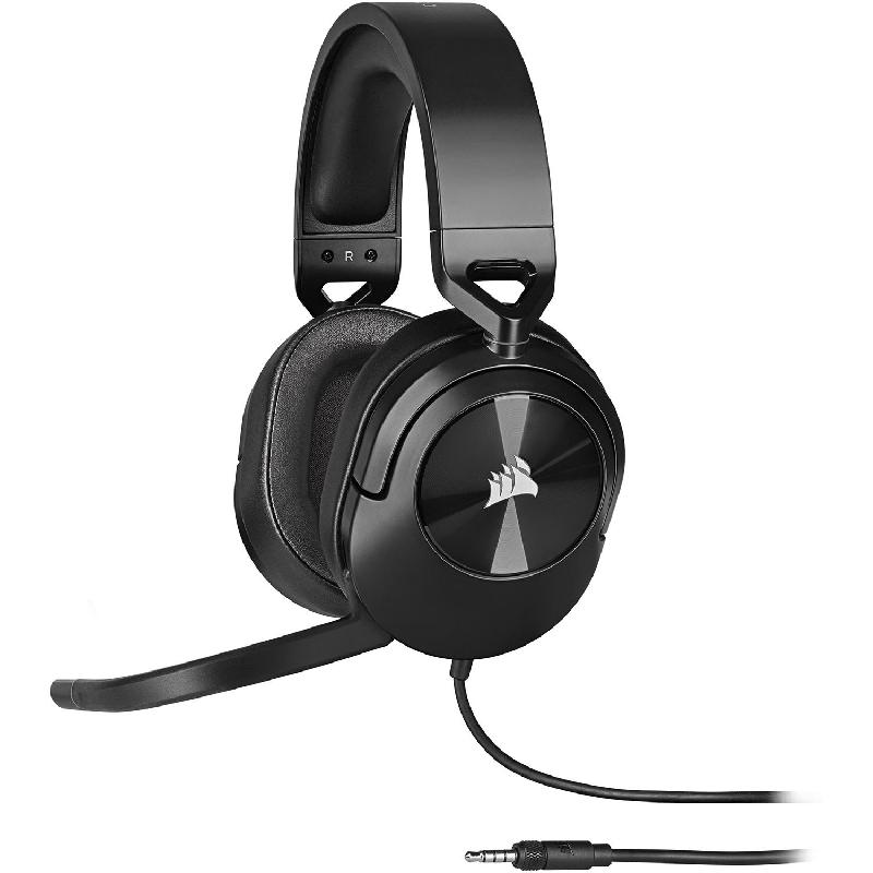 CORSAIR HS55 Stereo Gaming Headset, Wired, 3.5 mm Connector, Rotating Microphone, Carbon
