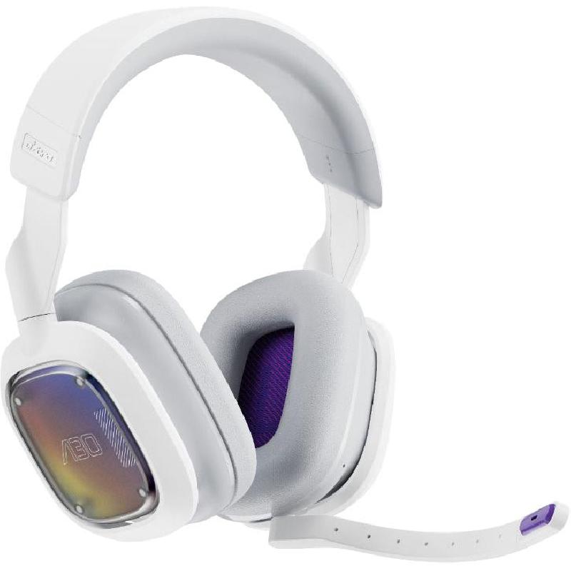 Astro A30 Gaming Headset, Bluetooth/Wireless, USB (Charging), Detachable Microphone, White