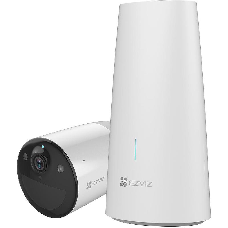 Ezviz BC1-B1 Smart Home Battery-Powered Camera Kit, Wi-Fi, Works with Amazon Alexa/Google Assistant, White