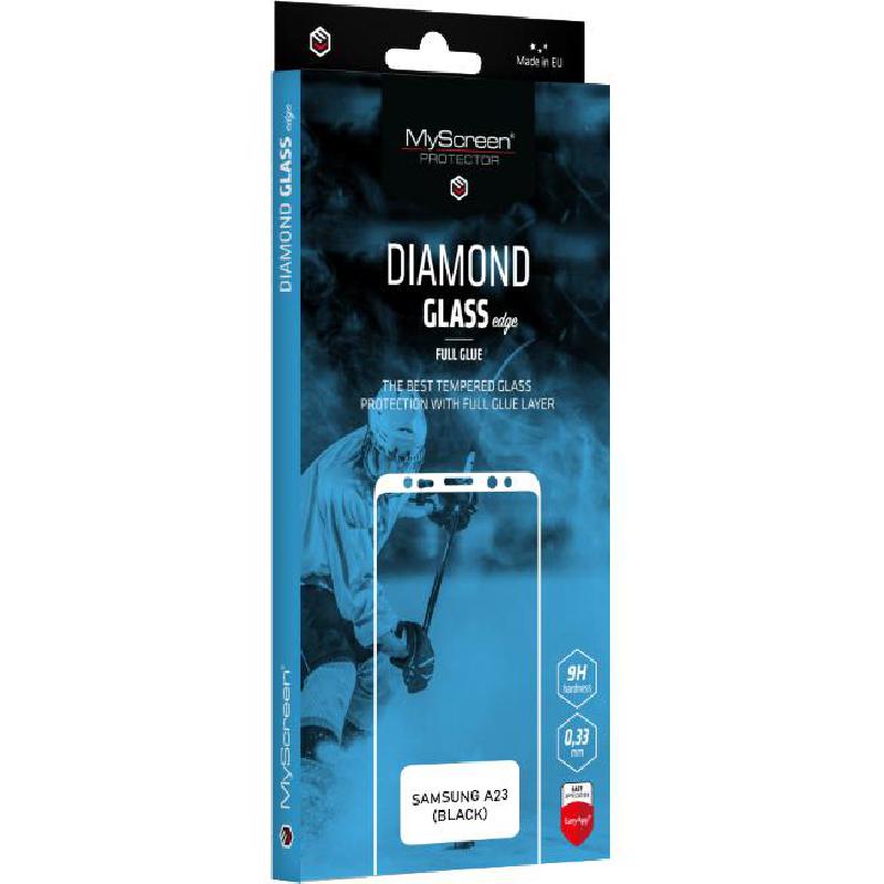 MyScreenPROTECTOR DIAMOND GLASS edge Smartphone Screen Protector, Full Glue, Black, for Samsung Galaxy A23 5G