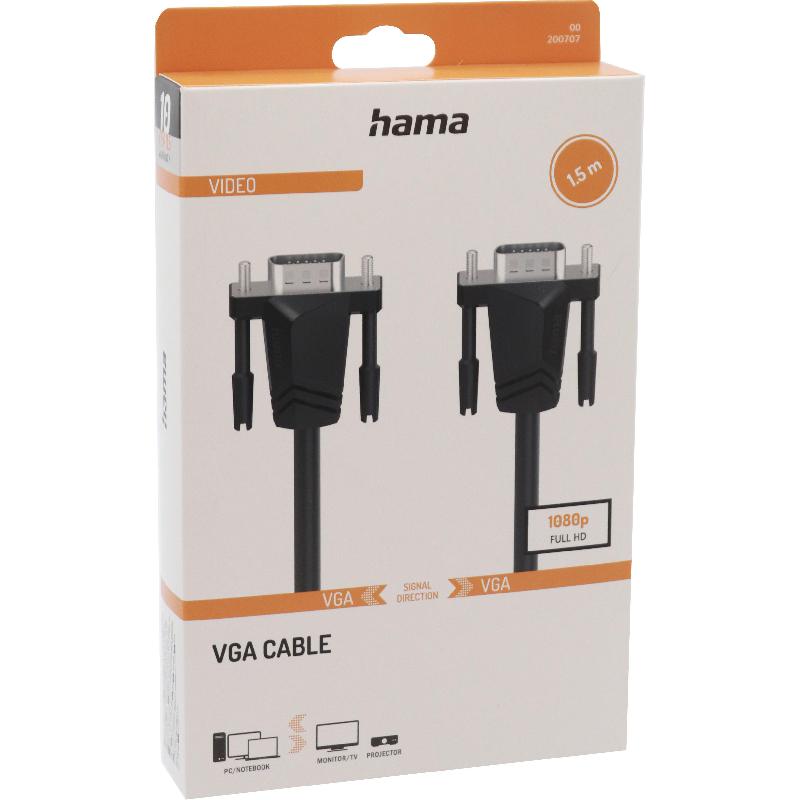 Hama VGA to VGA Video Cable, 1.50 m ( 4.92 ft ) — 2