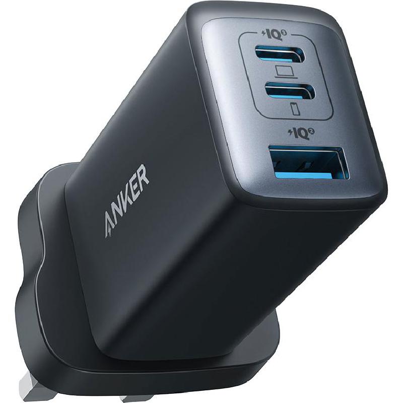 Anker PowerPort III 3-Port Charger, Fast Battery Charging, 65 Watts, 3 USB (2X USB-C/1X USB), Black