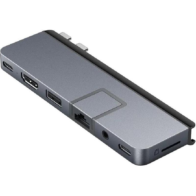 Hyper HyperDrive DUO PRO Multi-port Station, USB-C, 7 Port (HDMI/USB-C/USB-A/Thunderbolt 4/Micro SD/RJ-45/3.5 mm Audio Jack), Grey