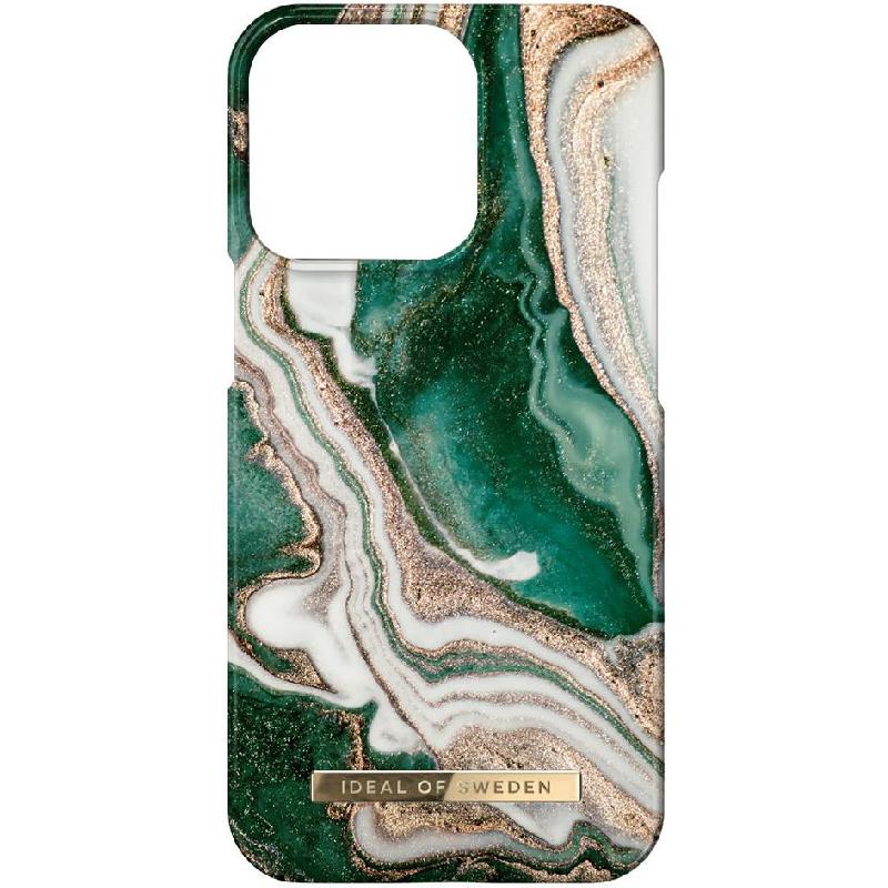 iDeal Printed Back Cover Mobile Case, for iPhone 14 Pro, Golden Jade Marble