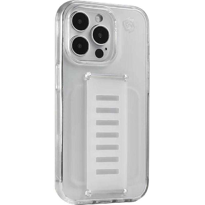 Grip2u Slim Back Cover Mobile Case with Strap, for iPhone 14 Pro, Clear
