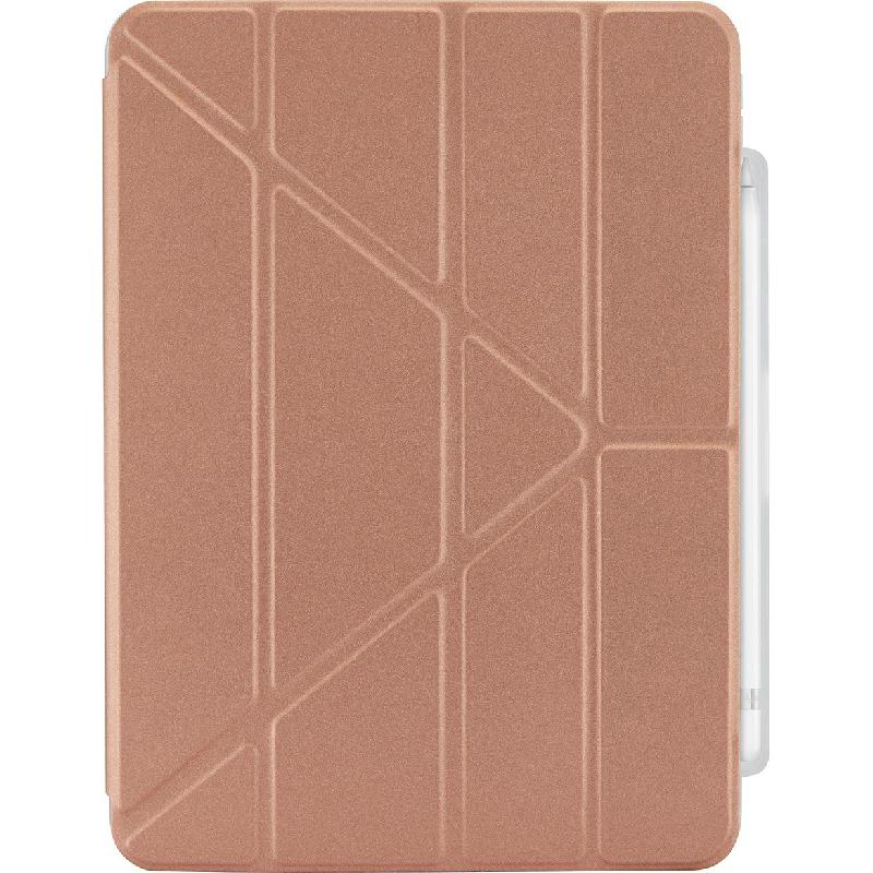 PIPETTO Origami Pencil Folio Tablet Case, for iPad A16/iPad 10.9 10th Gen, Rose Gold