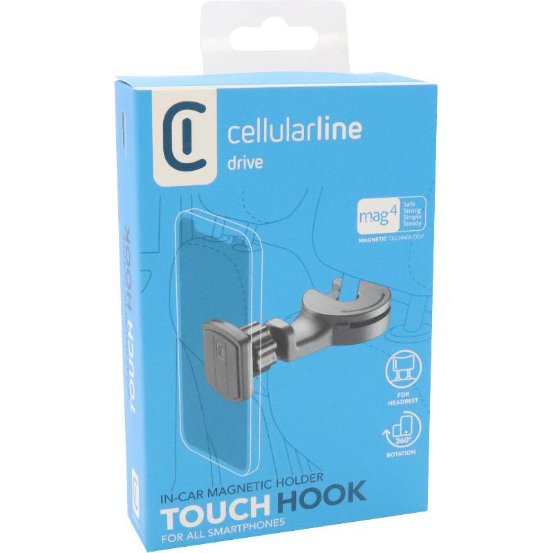 Cellularline Touch Hook In-car Magnetic Holder Smartphone Car Accessory, Universal, for Most Devices, Black
