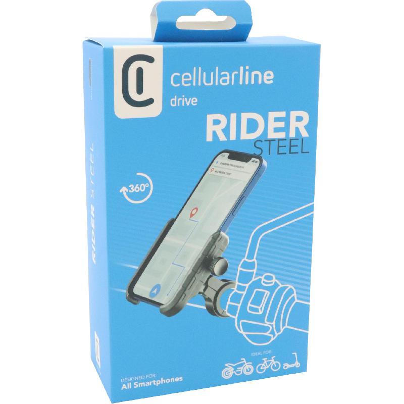 Cellularline Rider Steel Smartphone Car Accessory, Universal, for Most Devices, Black
