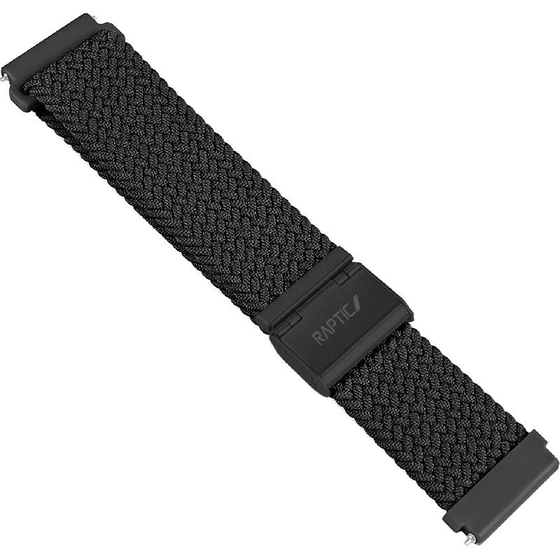 Raptic Raptic Woven Wrist Strap, for Huawei Watch 3 Pro 48, Woven Nylon, Medium Band Size, Black