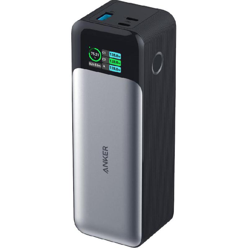 Anker 737 Power Bank, Fast Battery Charging, 24000 mAh, 3 USB (1X USB/2X USB-C), Black