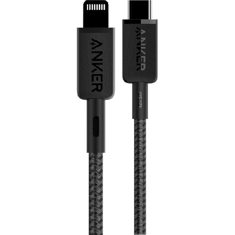 Anker 322 Braided USB-C to Lightning Sync & Charge Cable, 3.00 ft ( 91.44 cm ), Black