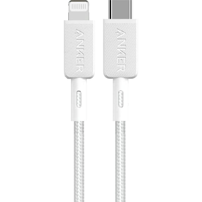 Anker 322 Braided USB-C to Lightning Sync & Charge Cable, 6.00 ft ( 1.83 m ), White