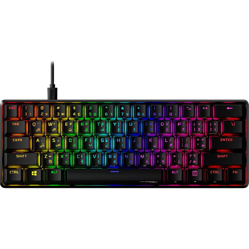 HyperX Alloy Origins 60 Mechanical Switch RGB (English/Arabic Layout) Gaming Keyboard, Wired, for PC/macOS/Xbox One/Xbox Series X/Xbox Series S/PlayStation 4/PlayStation 5, Black