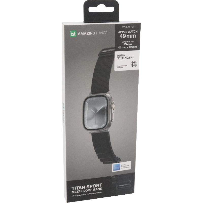 Amazing Thing TITAN SPORT Alpine Loop Wrist Strap, for Watch Ultra 3/Watch Ultra 2/Watch Series 11 46/Watch Series 10 46, Dual Textile Layers Yarns, Black