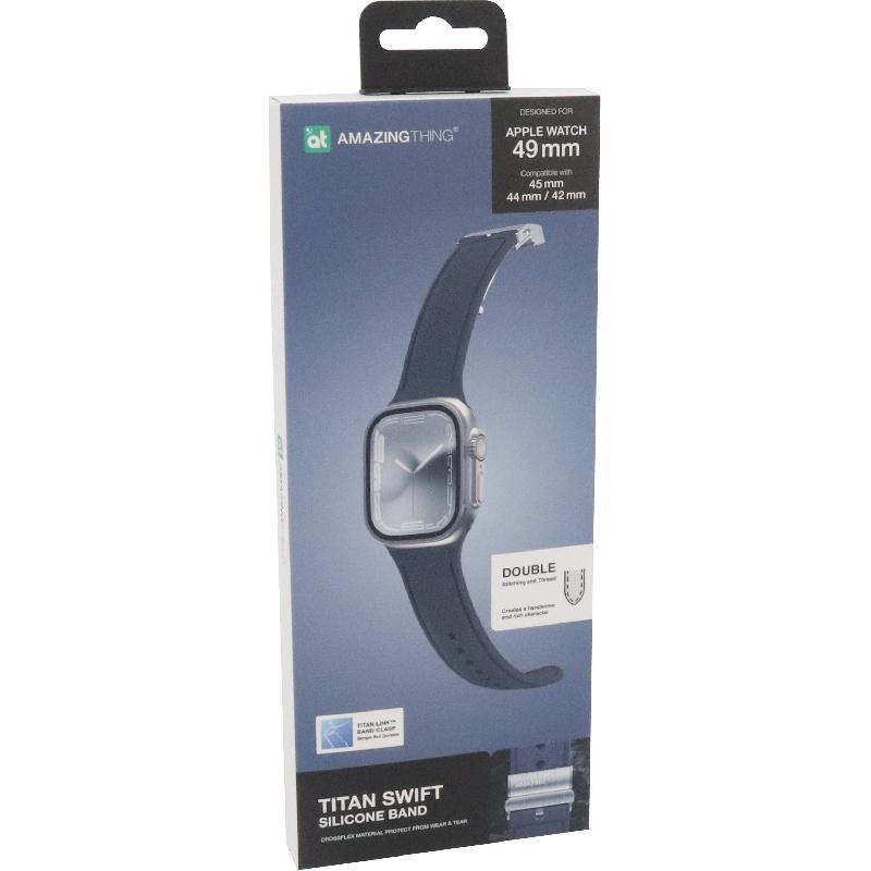 Amazing Thing Titan SWIFT Wrist Strap, for Apple Watch Series 9 45/Watch Series 8 45/Watch Series 7 45/Watch Ultra 2, Crossflex Material, Navy Blue