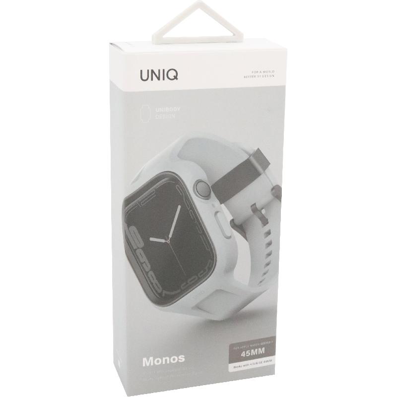 Uniq Monos Smartwatch Fit Case with Band, for Apple Watch Series 8 45/Watch Series 7 45, Chalk Grey