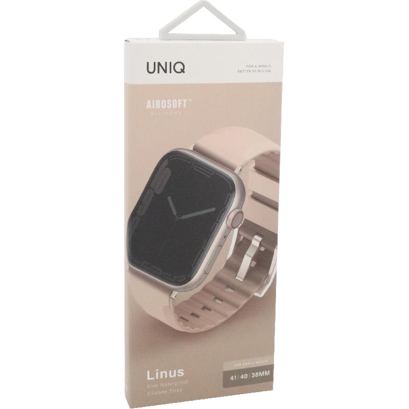 Uniq Linus Wrist Strap, for Apple Watch Series 11 42/Watch Series 10 42/Watch Series 9 41/Watch SE 40, Silicone, Pink