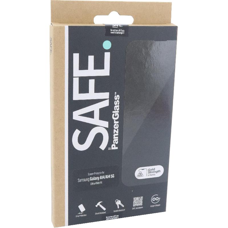 PanzerGlass SAFE Case Friendly Smartphone Screen Protector, Tempered Glass, Edge-to-Edge, Black, for Samsung Galaxy A14 4G/Galaxy A14 5G