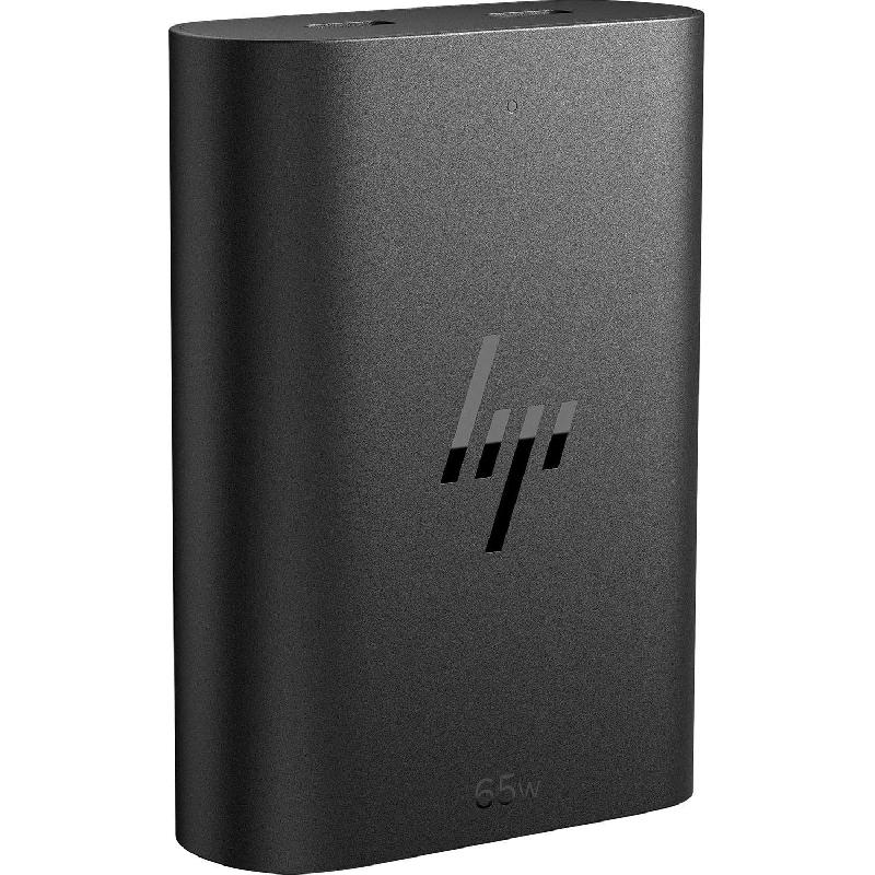 HP 65W GaN USB-C Laptop Charger, 65 Watts, Dual USB-C, Black