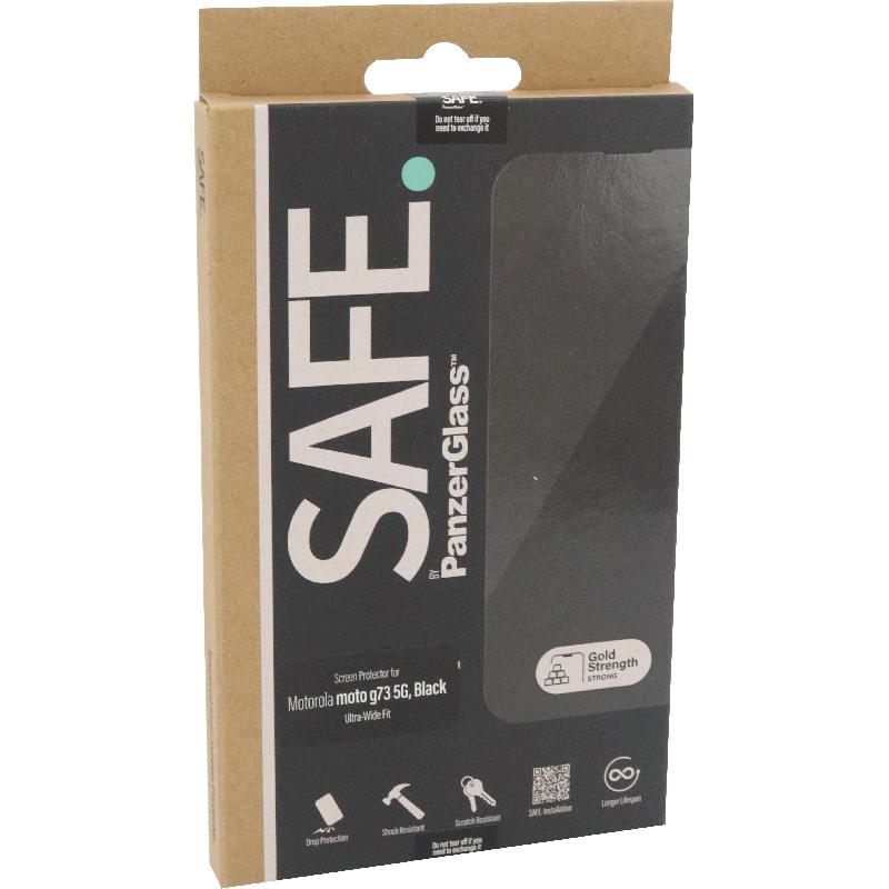 PanzerGlass SAFE Case Friendly Smartphone Screen Protector, for Motorola moto g73, Tempered Glass, Edge-to-Edge, Black
