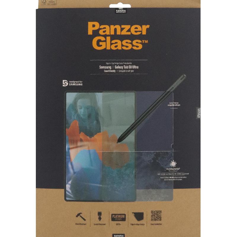 PanzerGlass Tablet Screen Protector, Clear, for Samsung Galaxy Tab S9 Ultra/Galaxy Tab S8 Ultra