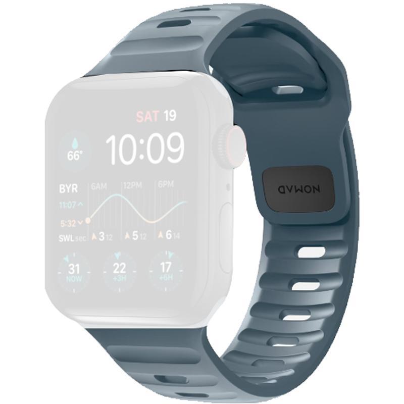 Nomad Sport Slim Band Wrist Strap, for Apple Watch Series 10 42/Watch Series 9 41/Watch SE 40, FKM Fluoroelastomer Rubber, Marine Blue