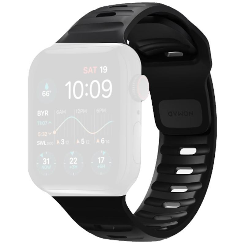 Nomad Sport Slim Band Wrist Strap, for Apple Watch Ultra 2/Watch Series 10 46/Watch Series 9 45/Watch SE 44, FKM Fluoroelastomer Rubber, Black