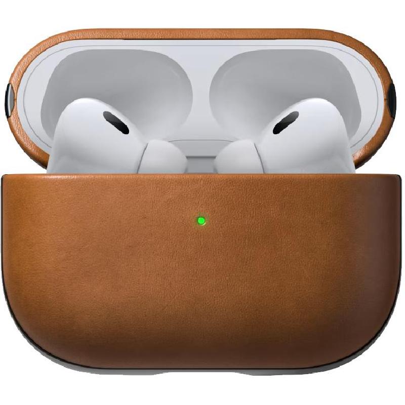Nomad Modern Leather Case Earbuds Case, for Apple AirPods Pro 2nd Gen, English Tan