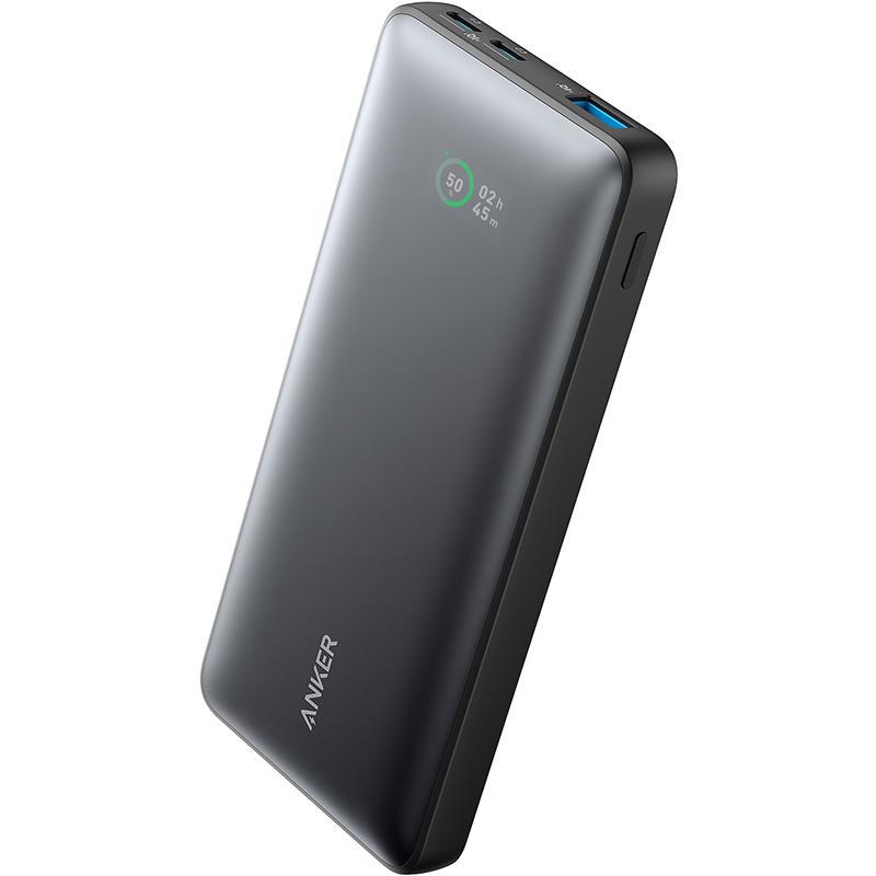 Anker 533 (PowerCore 25W) 25W PPS Power Bank, Fast Battery Charging, 10000 mAh, 3 USB (1X USB/2X USB-C), Black