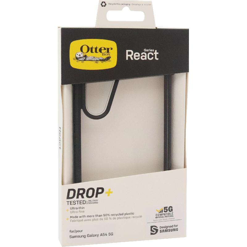 OtterBox React Back Cover Mobile Case, for Samsung Galaxy A54 5G, Clear/Black